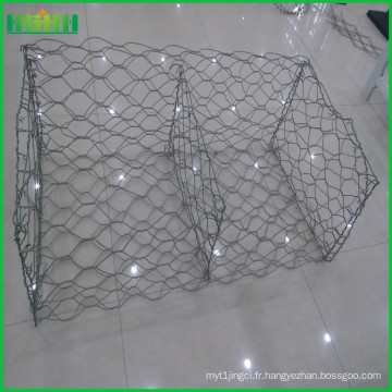 Gabion en maille tissé hexagonale galvanisé en PVC revêtu de PVC